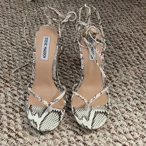 Steve Madden snake print lace up Heels